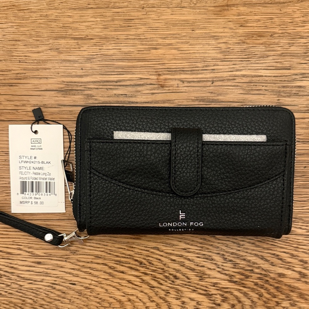 London Fog Black Textured Wallet